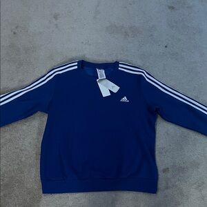 Adidas Men's Crewneck Sweater in Navy Blue